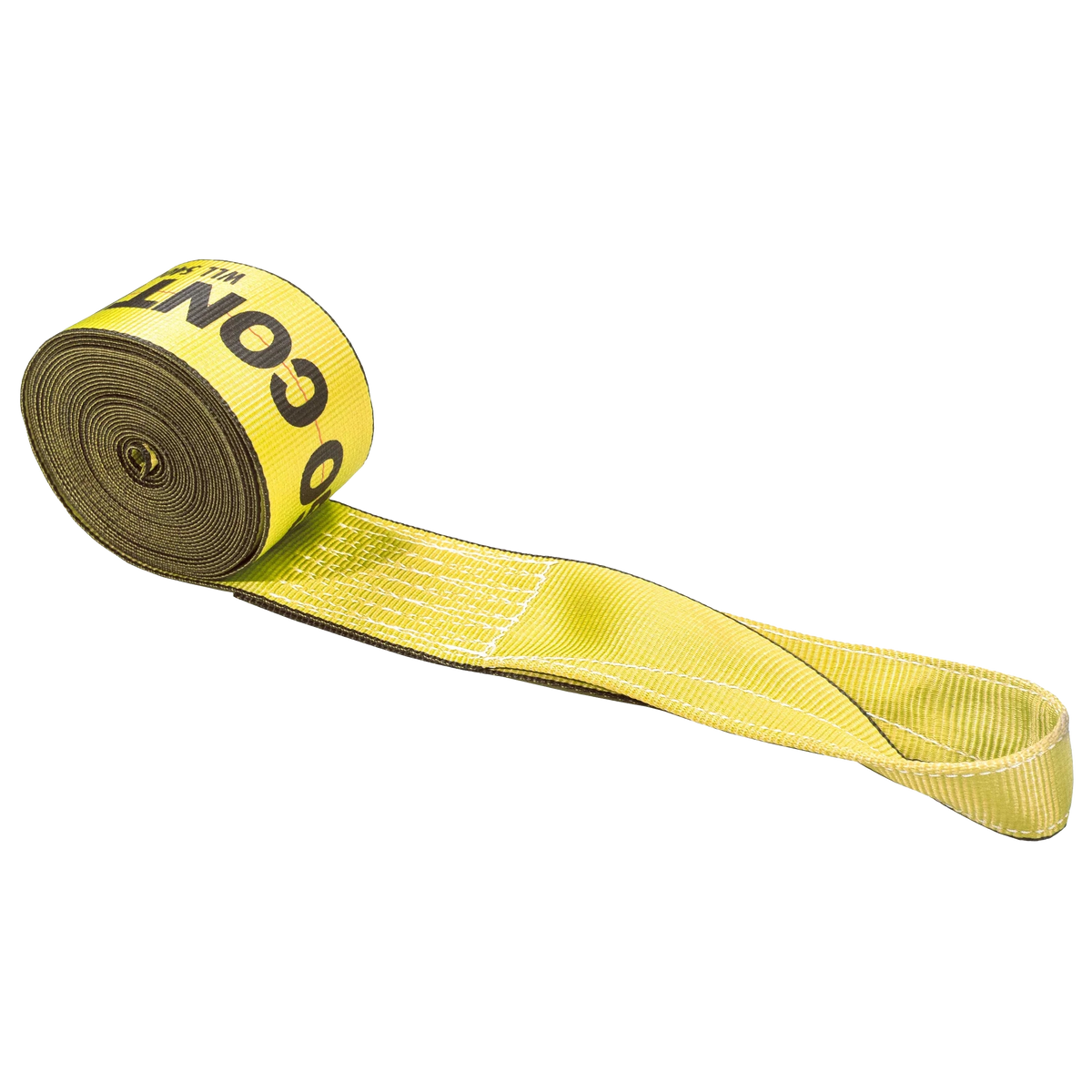 4" x 30' Winch Strap with Twisted Sewn Loop | Yellow