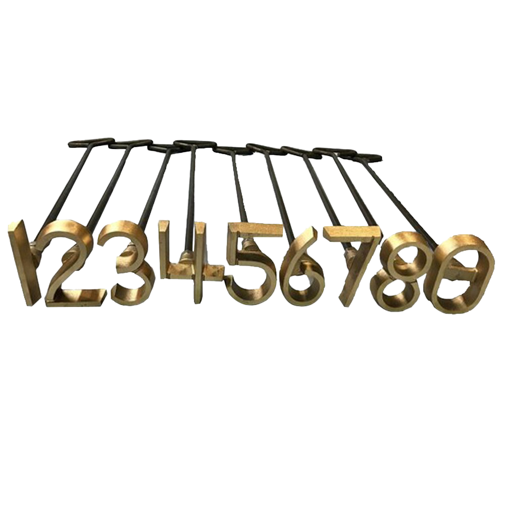 Individual Numbers Fire Heated Branding Iron - Brass