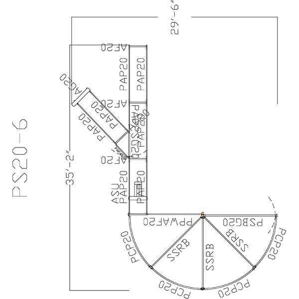 180 Degree Open Sweep w/ 24' Alley and Sort Alley