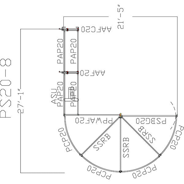 180 Degree Sweep w/ 16' Adjustable Alley
