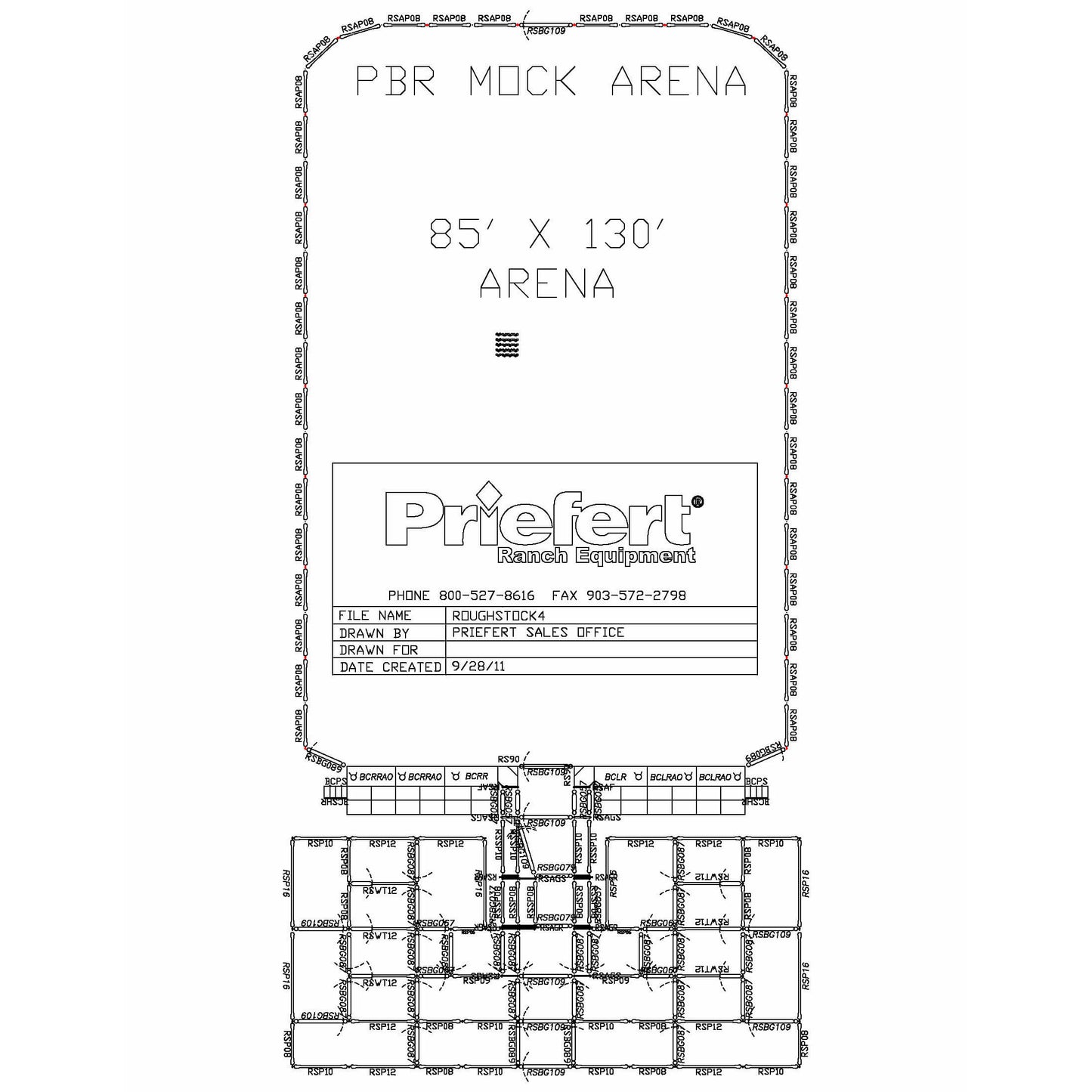 85' x 130' PBR Mock Roughstock Arena - ROUGHSTOCK4
