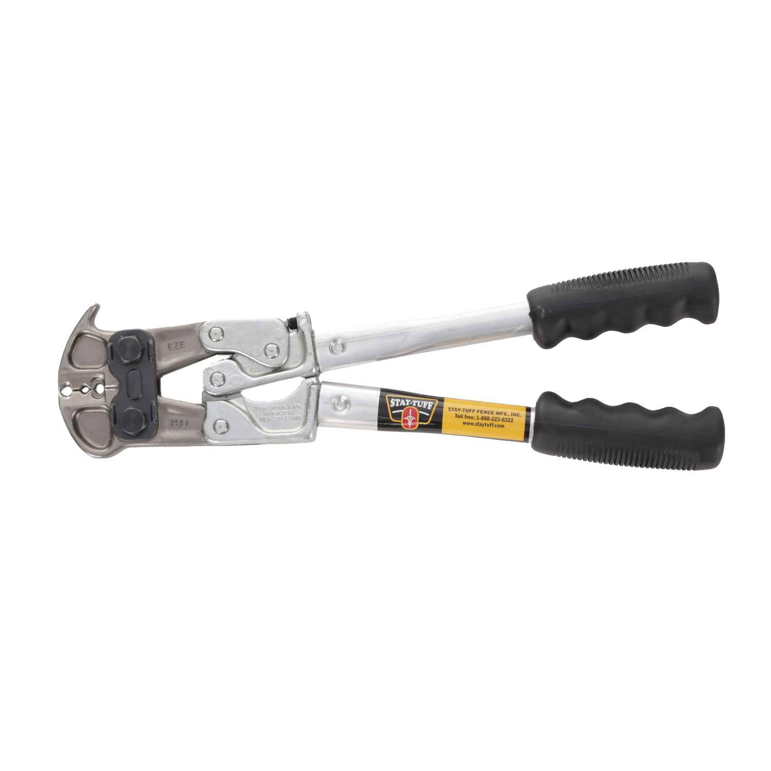 A Stay-Tuff branded fence tool with black handles