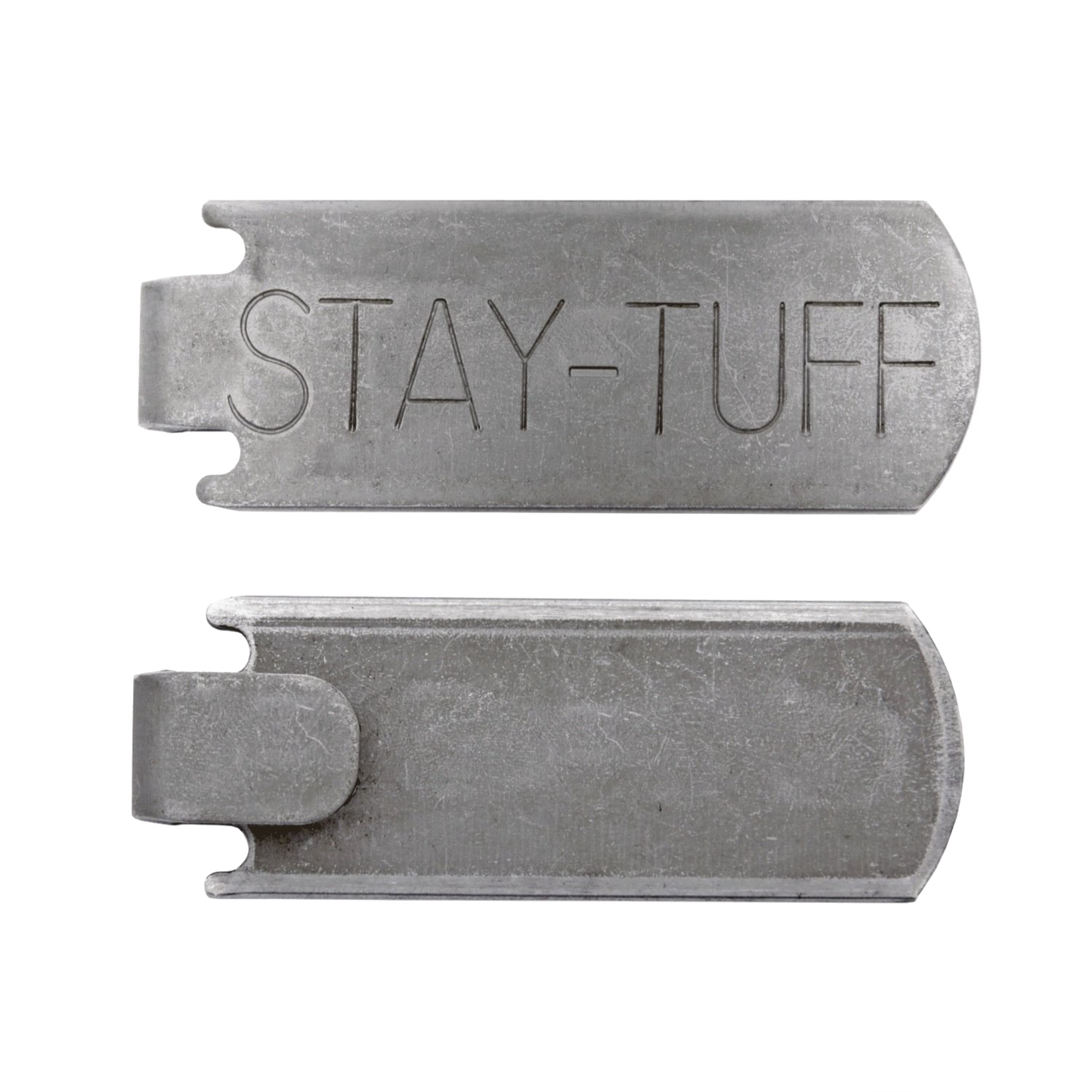 Stay-Tuff branded metal splicing key used for fence building