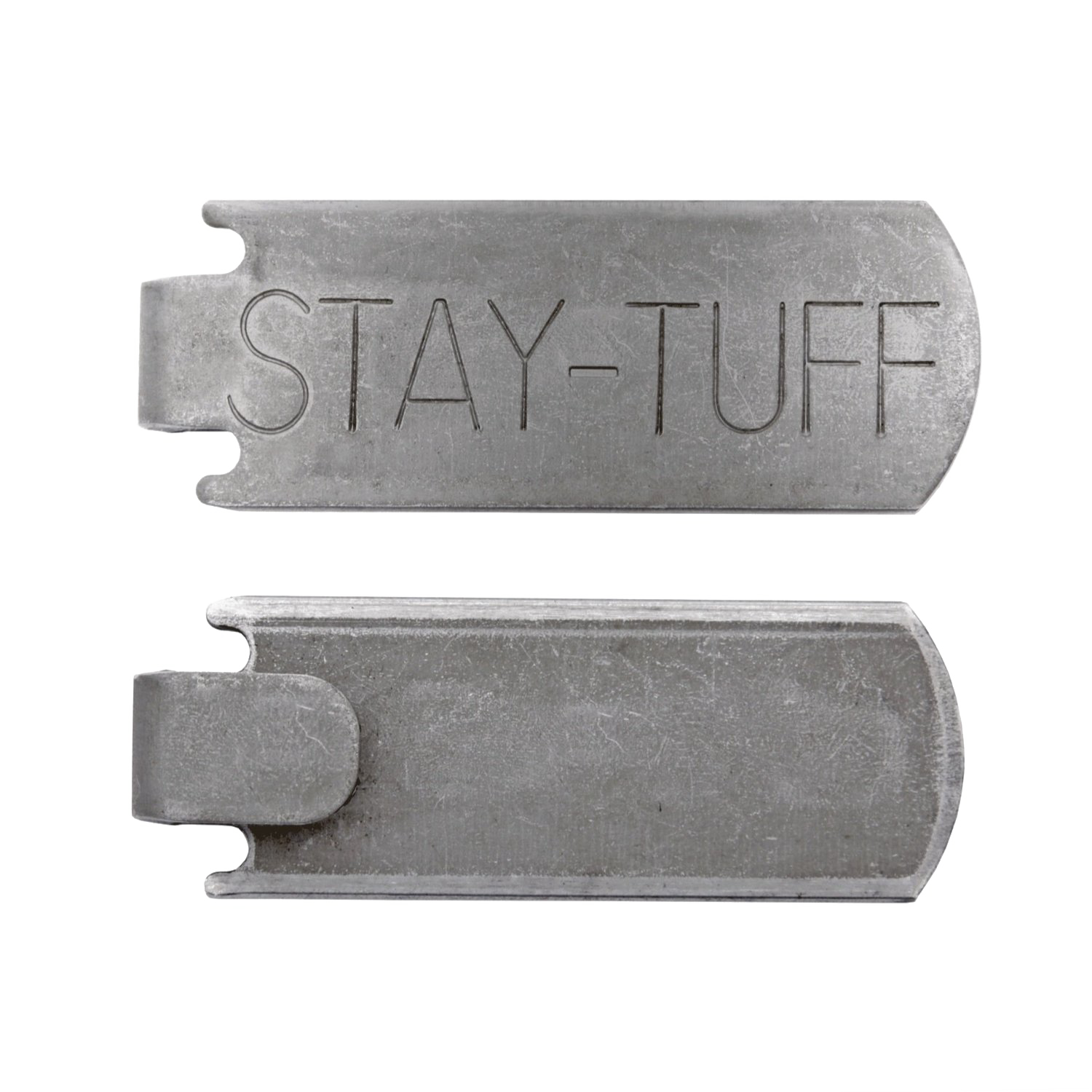 Stay-Tuff branded metal splicing key used for fence building