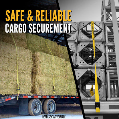 2" x 18' Ratchet Strap with Flat Hooks | Yellow