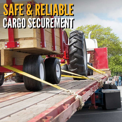 2" x 30' Winch Strap with Chain Extension | Yellow