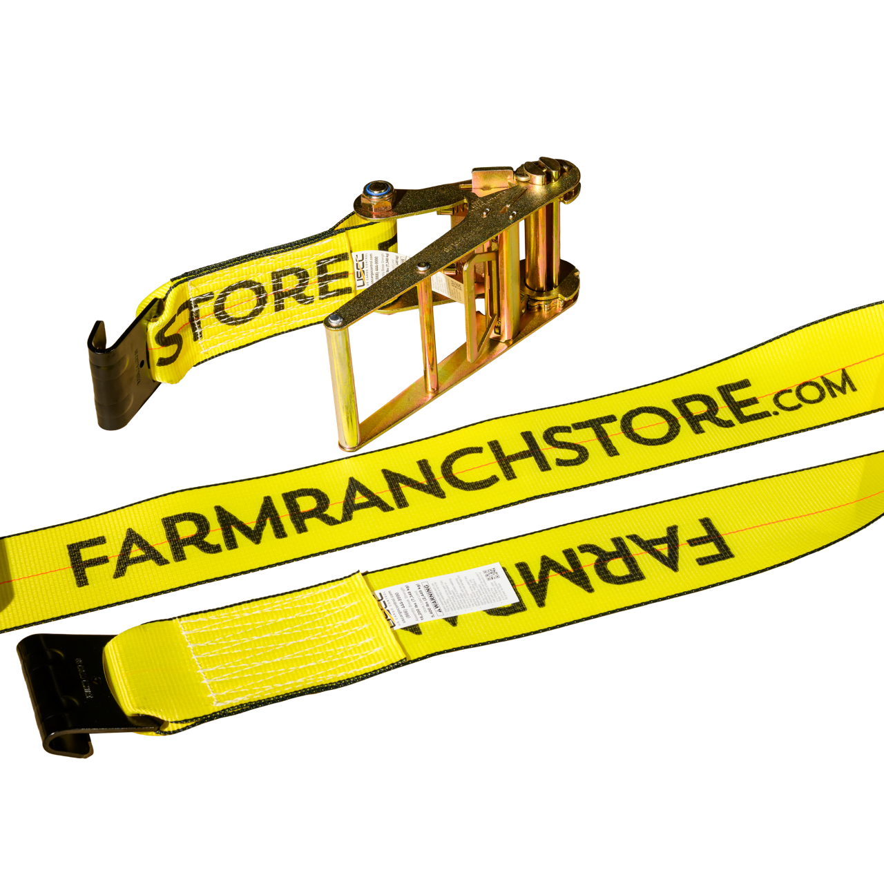 4" x 30' Ratchet Strap with Flat Hooks | Yellow