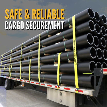 4" x 30' Ratchet Strap with Flat Hooks | Yellow