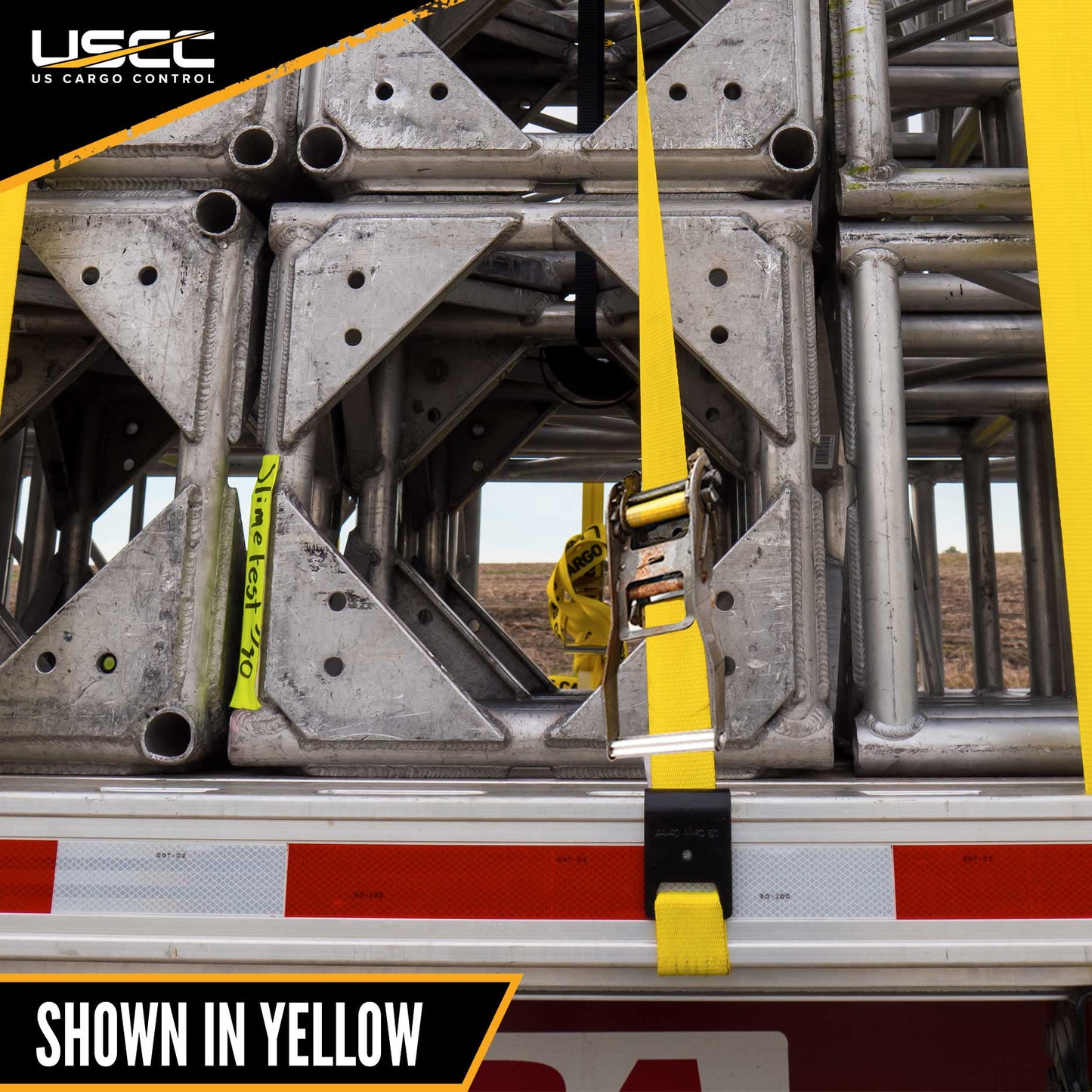 4" x 30' Ratchet Strap with Flat Hooks | Yellow