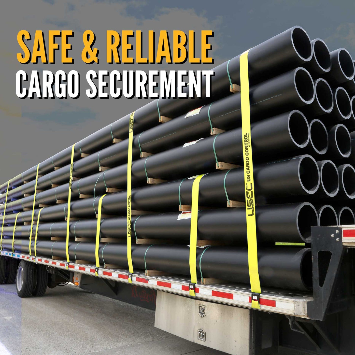 4" x 30' Winch Strap with Flat Hook | Yellow