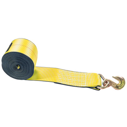 4" x 30' Winch Strap with Grab Hook | Yellow