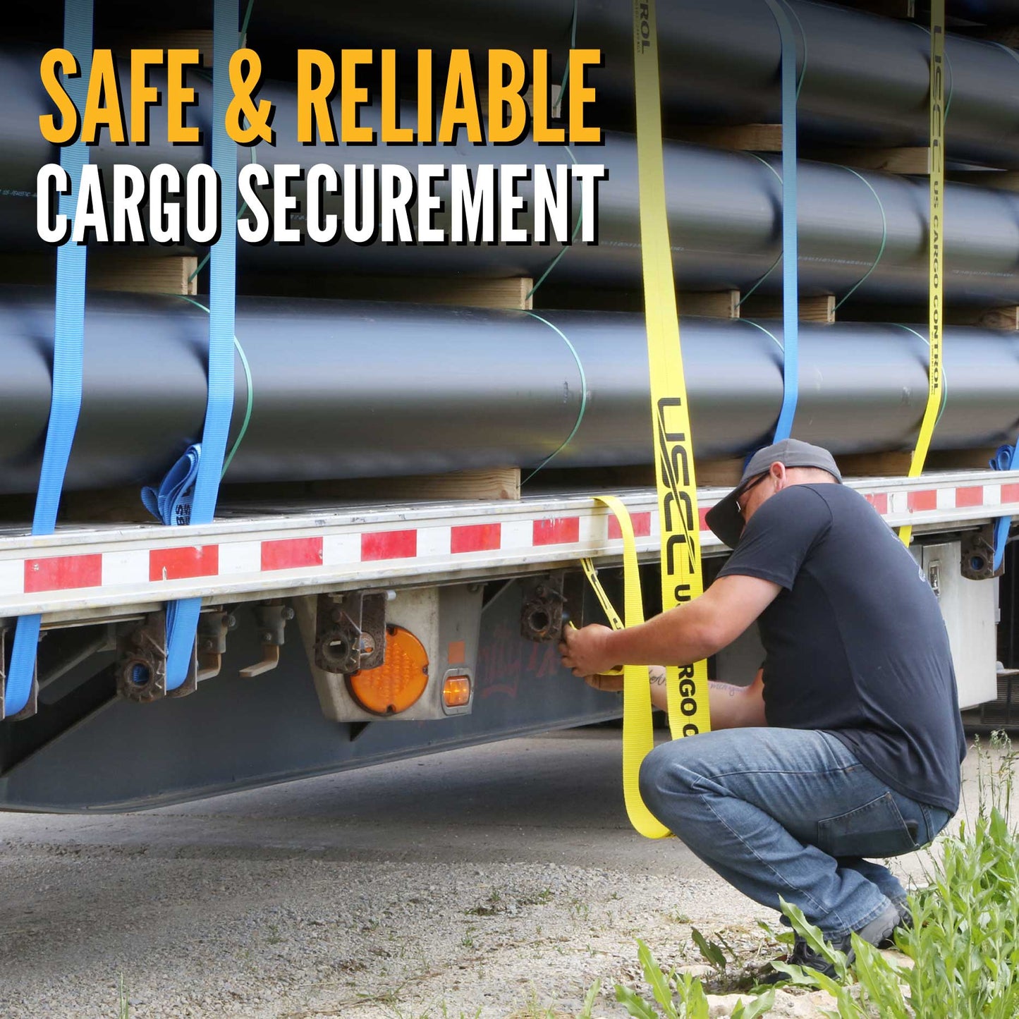 4" x 30' Winch Strap with Twisted Sewn Loop | Yellow