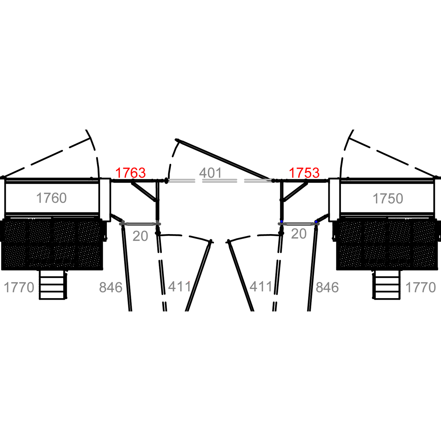 Bucking Chute Entry Corner Section - Hi-Hog
