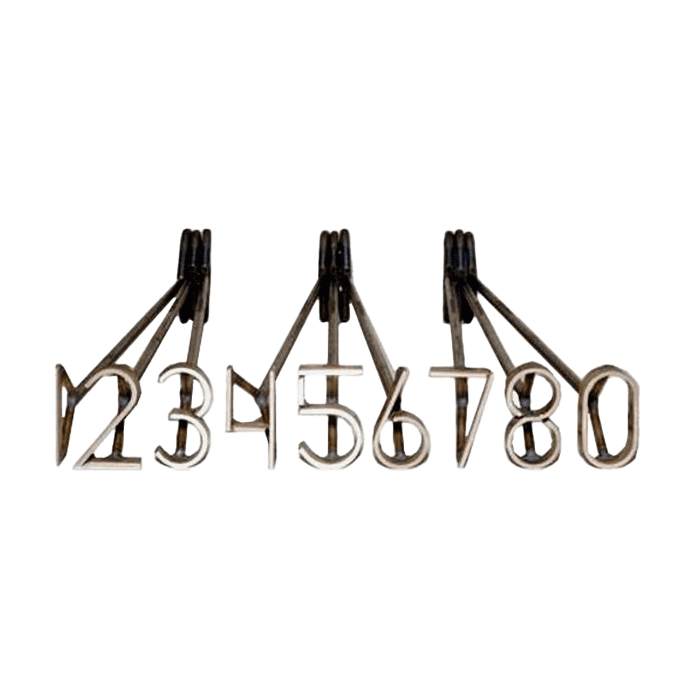 Individual Numbers Fire Heated Branding Iron - Stainless Steel - With Handle