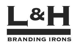 Logo of L&H Branding Irons with a black design on a white background
