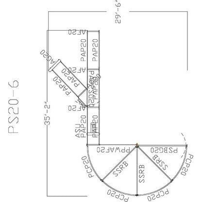 180 Degree Open Sweep w/ 24' Alley and Sort Alley