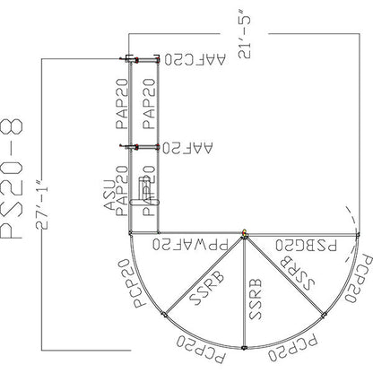 180 Degree Sweep w/ 16' Adjustable Alley