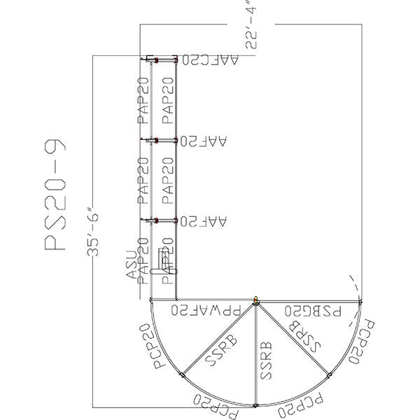 180 Degree Sweep w/ 24' Adjustable Alley
