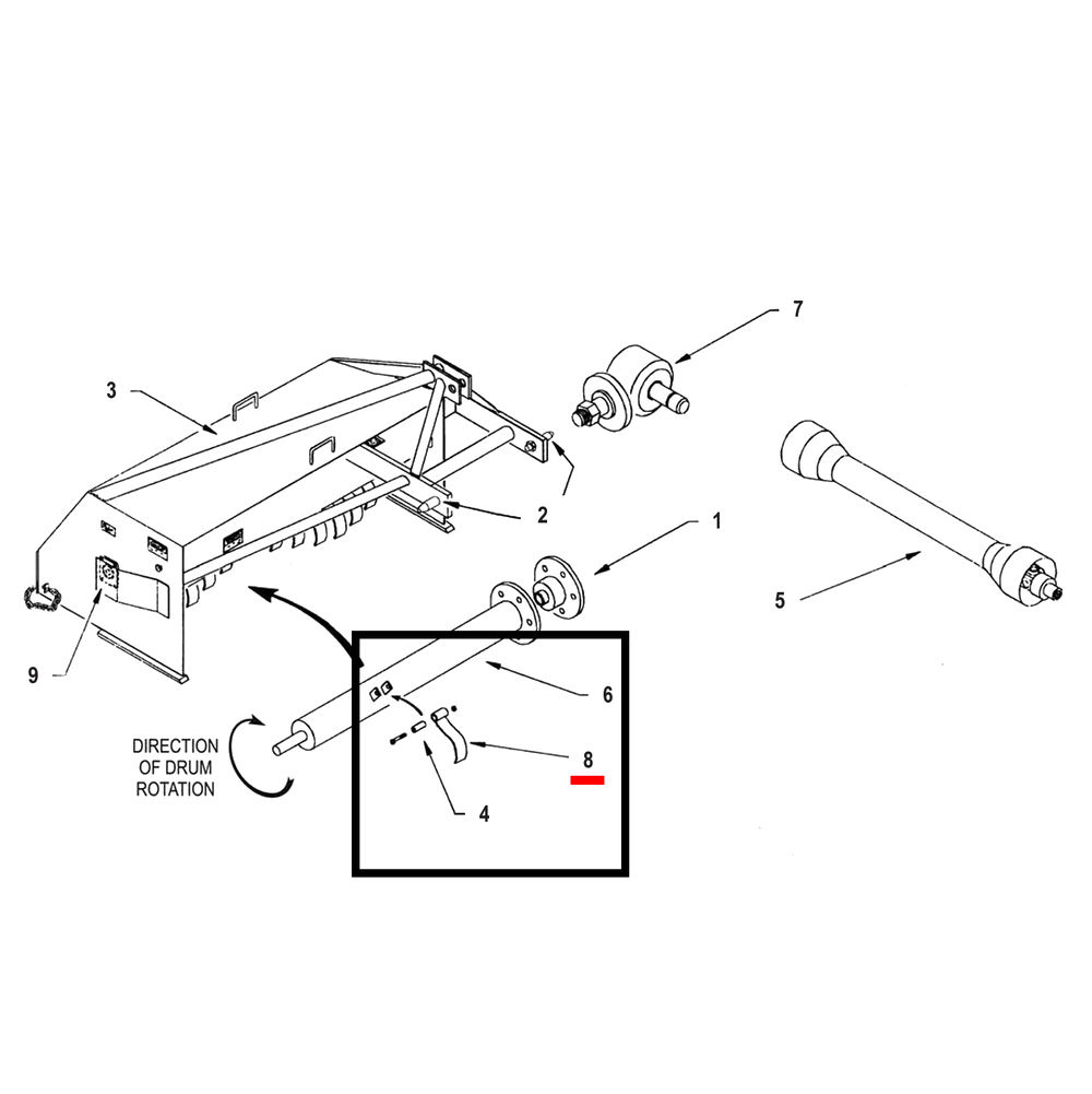 Priefert Litter Saver Hammer For Rotating Drum (5' / 7') - LS Hammer