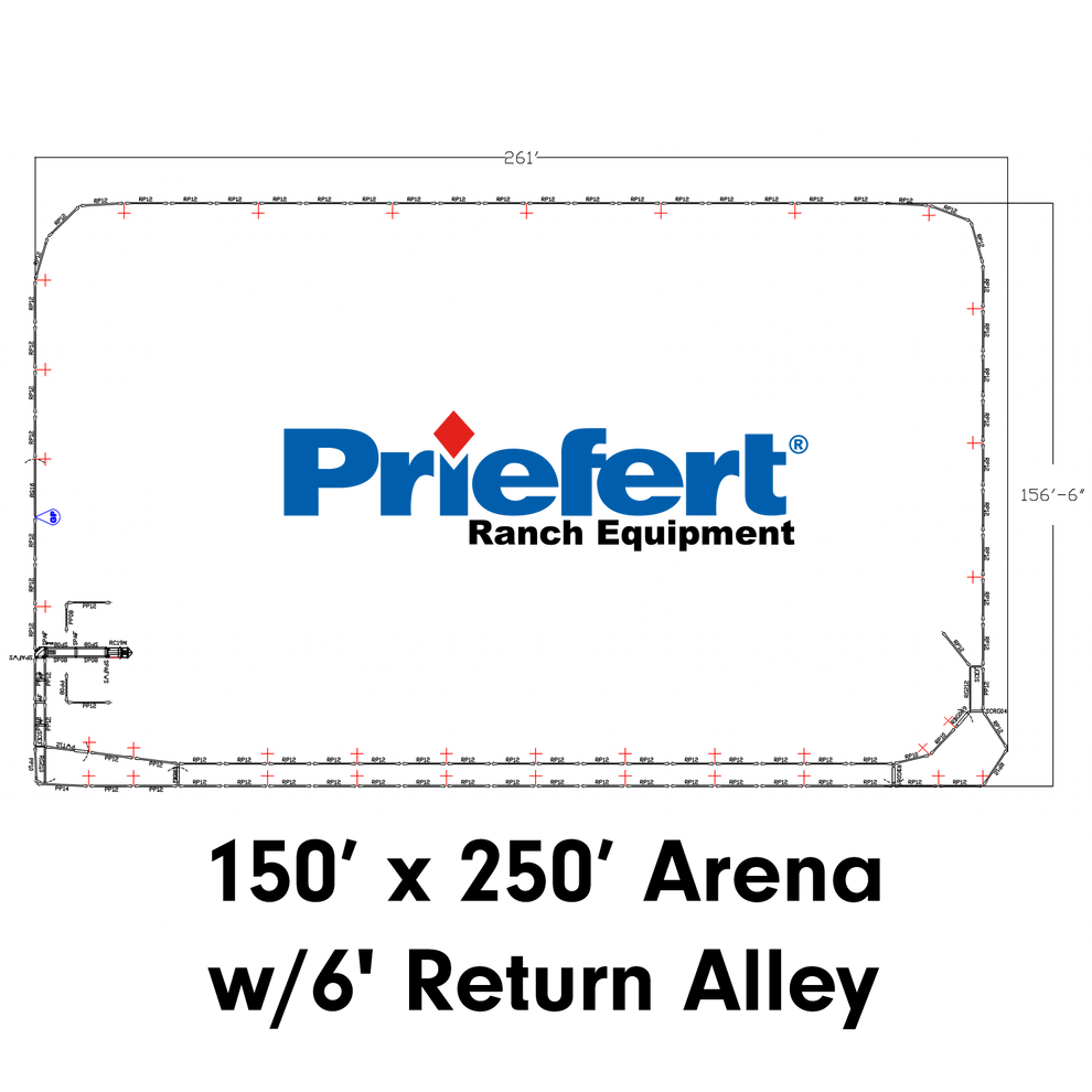 150' x 250' Roping Arena w/6' Return Alley – farmranchstore.com