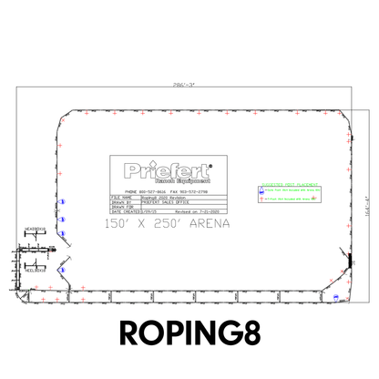 150' x 250' Roping Arena w/10' Return Alley