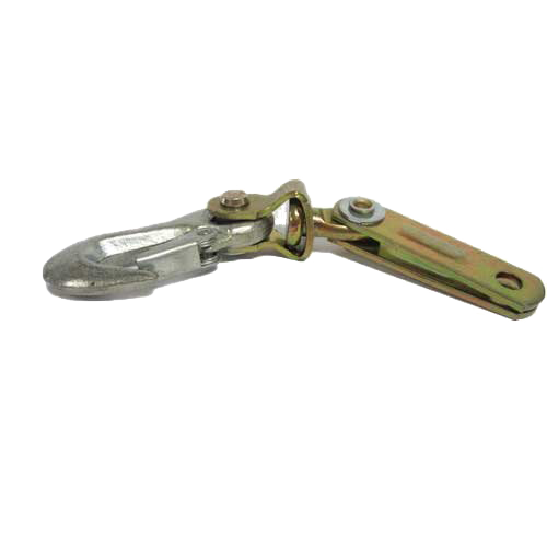 A metal hook repair kit for a bar puller, with gold and silver color tones, featuring a hook and a lever.