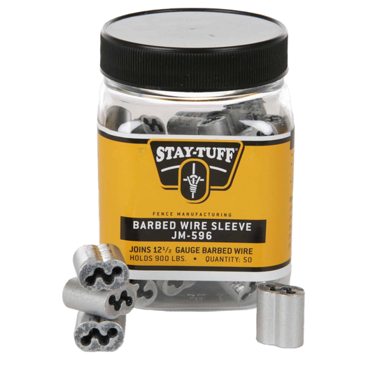 A plastic container of barbed wire sleeves