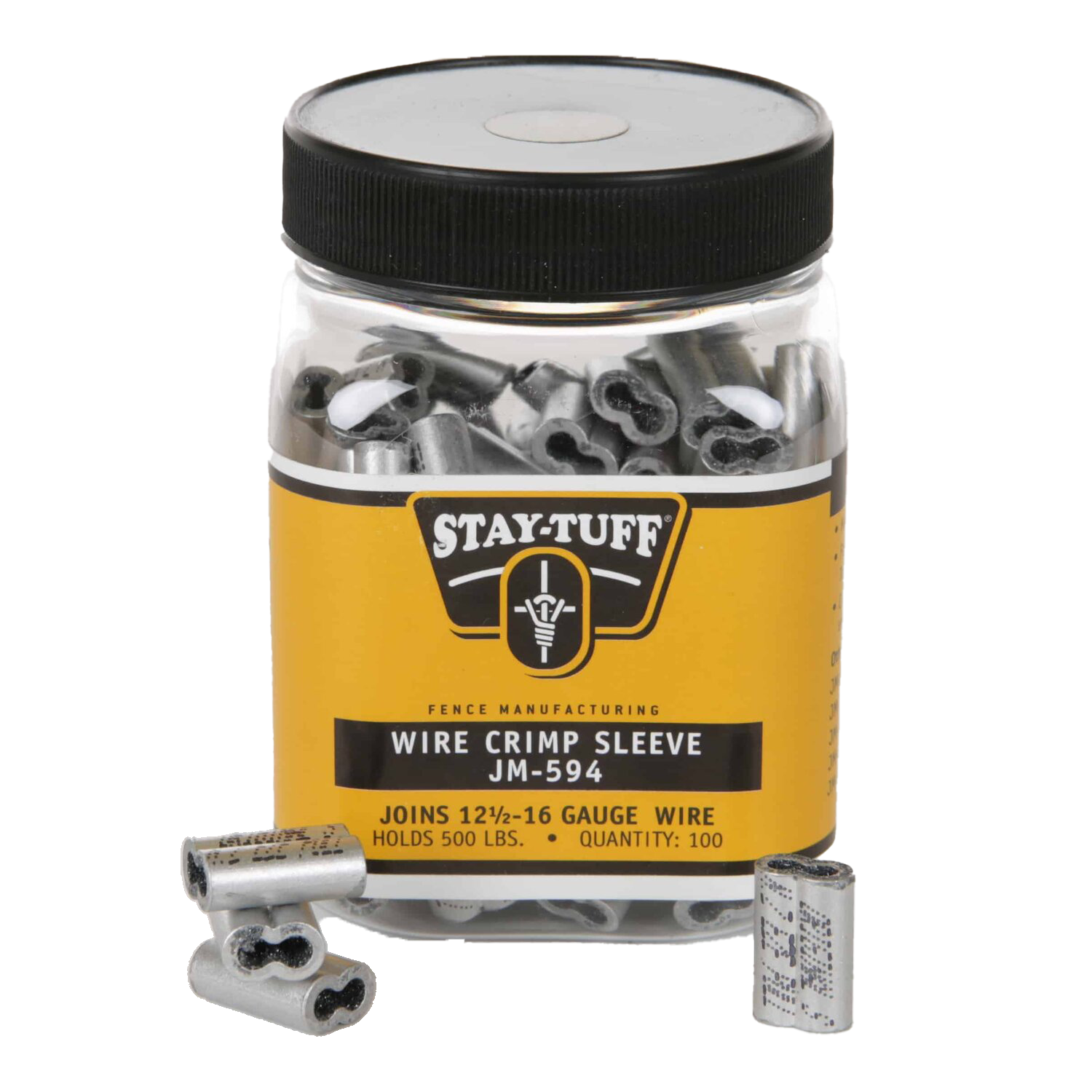 A plastic container of wire crimp sleeves