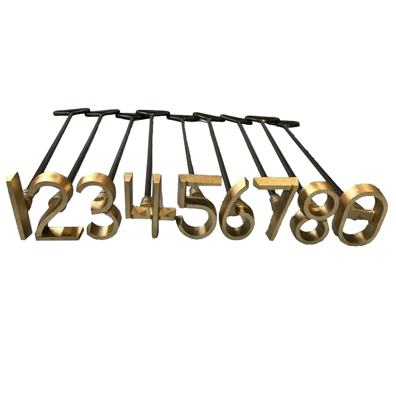 Fire Heated Number Set (0-8) - Brass