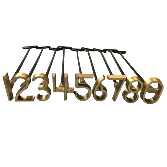 Fire Heated Number Set (0-8) - Brass