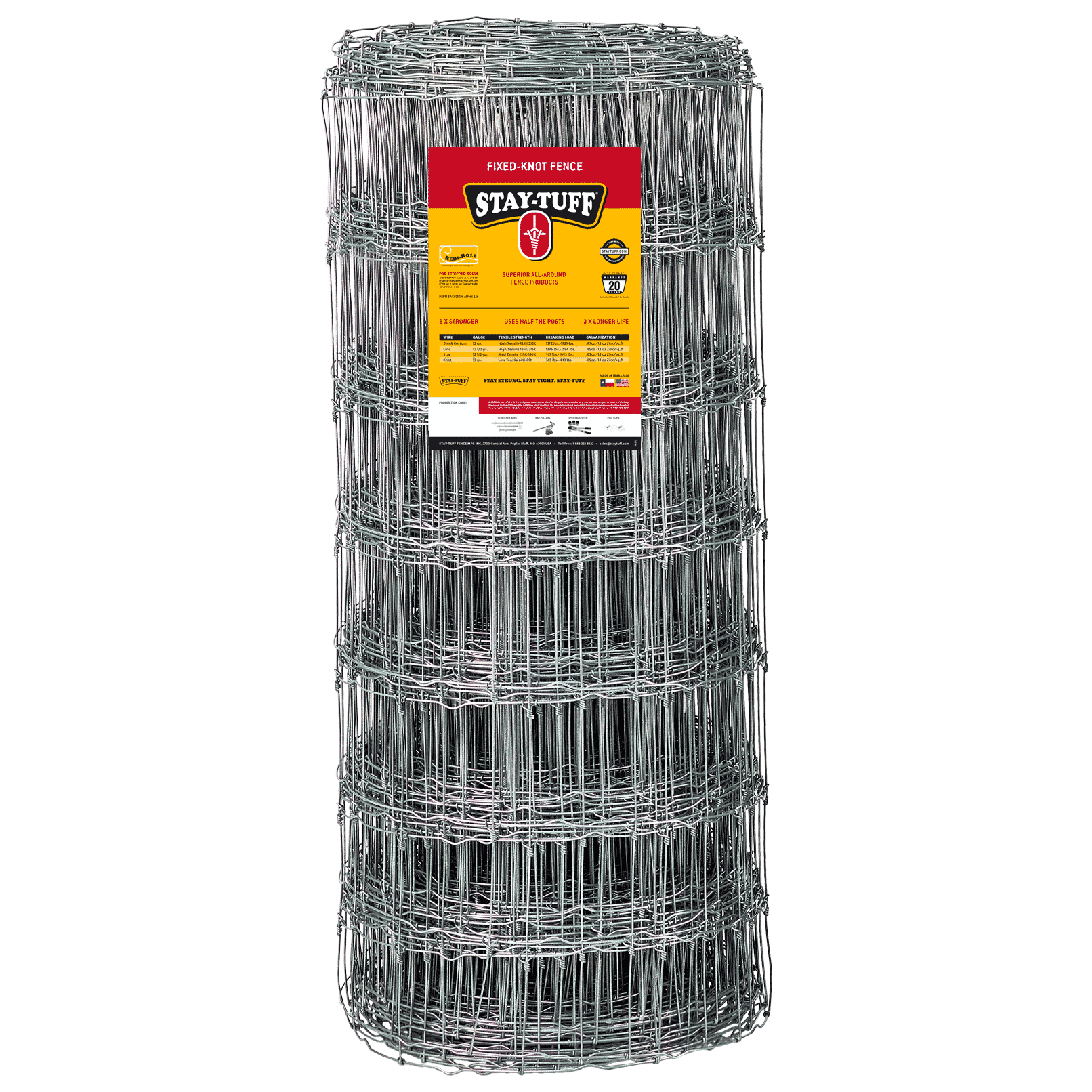 Roll of Stay-Tuff wire fence on a white background