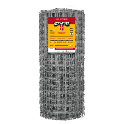 A roll of STAY-TUFF security fencing, which is a type of horse fencing, with a product label visible on the top