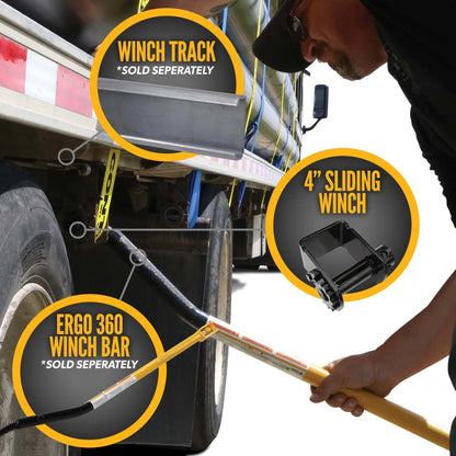 4" Storable Sliding Truck Tie Down Winch (Bottom Mount)